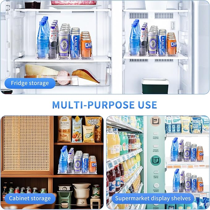 Fridge Drink Organizer for Soda Cans, 3Row Automatic Can Dispenser with Self-Pushing Design, Space-Saving Beverage Storage Rack, Holds 15 Cans - Image 8