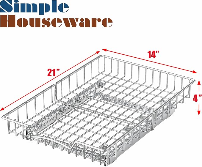 Simple Houseware Under Cabinet Pull Out Sliding Shelf Drawer, 21Dx14W | for Kitchen Organizer - Image 2