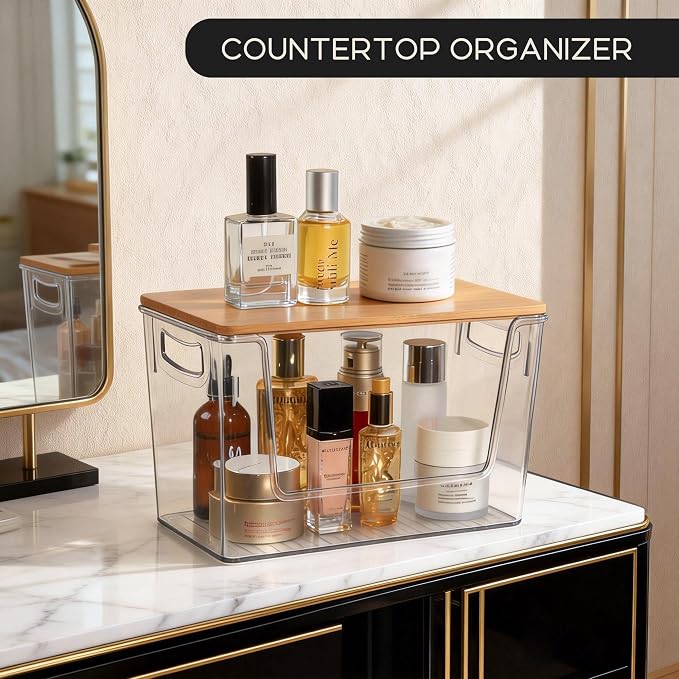 Pantry Organizers Storage, 2 Pack Large Clear Storage Bins for Onion, Potato, Garlic, Canned Food, Organizer Bins for Under Sink, Kitchen, Countertop, Bathroom - Image 5