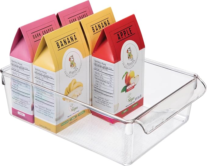 iDesign Fridge Storage Bin with Handle, Clear | Fridge Tray, For Cheeses and Snacks - Image 4