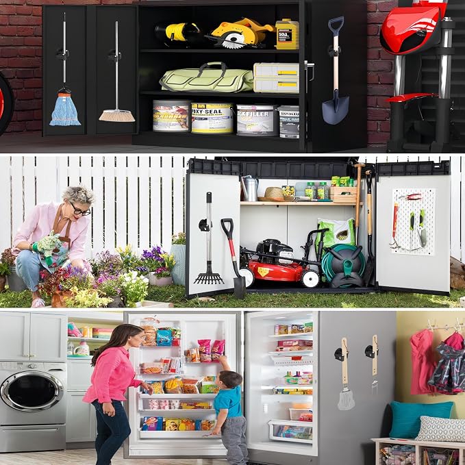 ULIBERMAGNET Magnetic Mop Broom Holder,6 Pack Heavy Duty Movable Magnetic Broom Holder Rack,Anti-slip Wall Mounted Utility Storage Mop Shovel Hanger for Garage, Kitchen, Laundry, Garden - Image 6