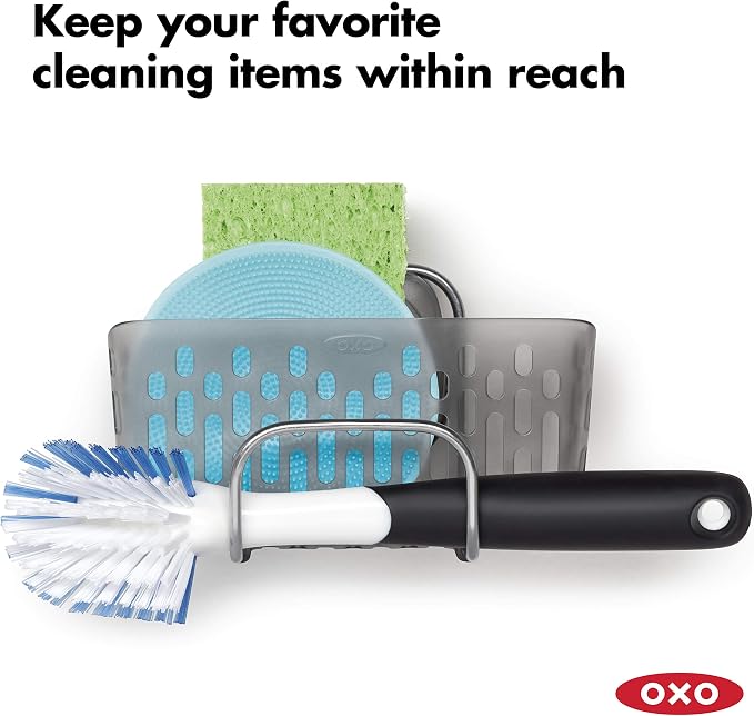 OXO Good Grips Stronghold Suction Sinkware Organizer, Sponge Holder | Sink Caddy, Suctions To Inside of Sink, Holds Sponges and Dish Cleaning Tools, Ideal for Keeping Counters Neat - Image 3