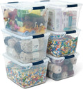 Rubbermaid Cleverstore Clear 32 Qt, 6 Pack Stackable Plastic Storage Bins with Lids, Great for Closet and Laundry Storage, Organizing in the Home by Unknown