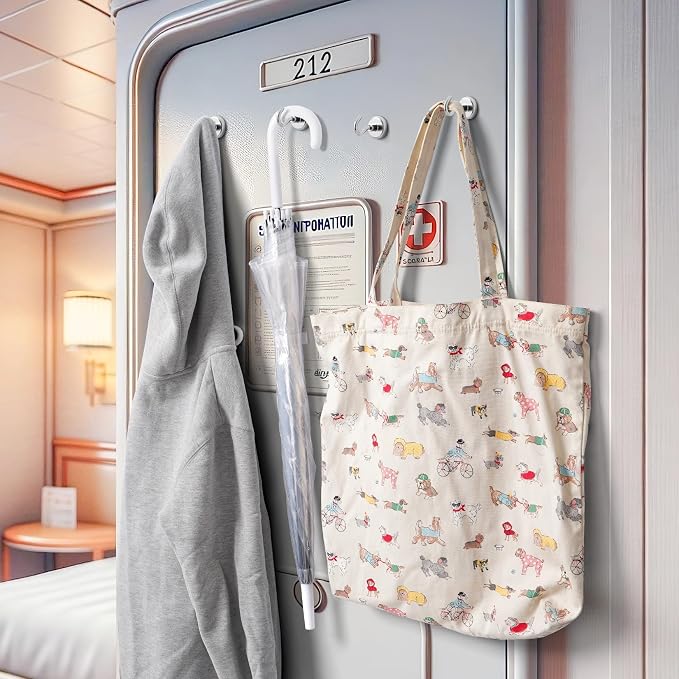 FINDMAG Magnet Hooks, 50LB+ Magnetic Hooks for Hanging, 6 Pack Silver | Heavy Duty Magnetic Hooks for Cruise Cabins, Home, Classroom, Fridge, Travel, Ship and Locker, Cruise Essentials 2026 - Image 4