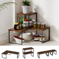 Golener Countertop Shelf, Kitchen Counter Organizer, Adjustable, Stackable | Kitchen Countertop Organizer, Spice Rack, 2-Tier Countertop Shelves, Corner Desk Shelf, Corner Counter Shelf, Rustic Brown by Golener
