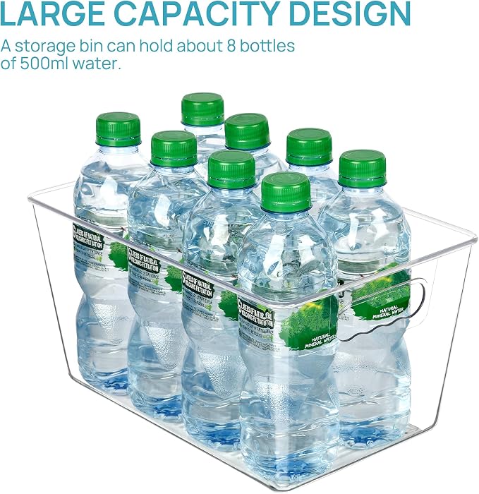 Vtopmart 12 Pack Clear Storage Bins, Pantry Storage Bins with Handle, Large - Image 3