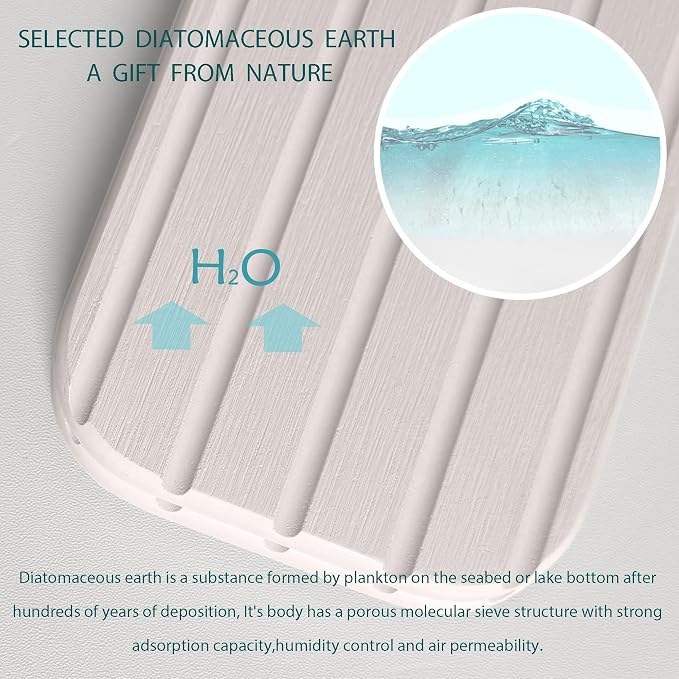 NiuYichee Faucet Mat for Kitchen Sink, Water Absorbing Diatomite Stone Tray | 23.6" x 3.9" Sink Coaster for Bathroom Counter, Stone Drying Mat, Sink Splash Guard, Fast Drying-Prevent Moisture, White - Image 5