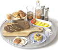 Oroyutor 16-Inch Oak Lazy Susan Organizer with Silver Iron Rail | Oak wood base, silver iron rail and smooth 360-degree rotation for dining tables, kitchen counters and spice storage. by Oroyutor