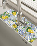 Patterned Sink Faucet Mat Kitchen Splash Guard Super Absorbent Drying Mat, Non-Slip Drain Pad for Kitchen Counter or Bathroom-15x5.5in by BnhjsdwTablecloth