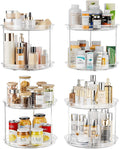 LAMU 2 Tier Lazy Susan Turntable Organizer for Cabinet, 9'' Rotating Spice Rack for Kitchen, Pantry, Countertop, Bathroom, Vanity, Under Sink, Medicine Cabinet Organizer, 4 Pack by YourHome-OrganizationHelper