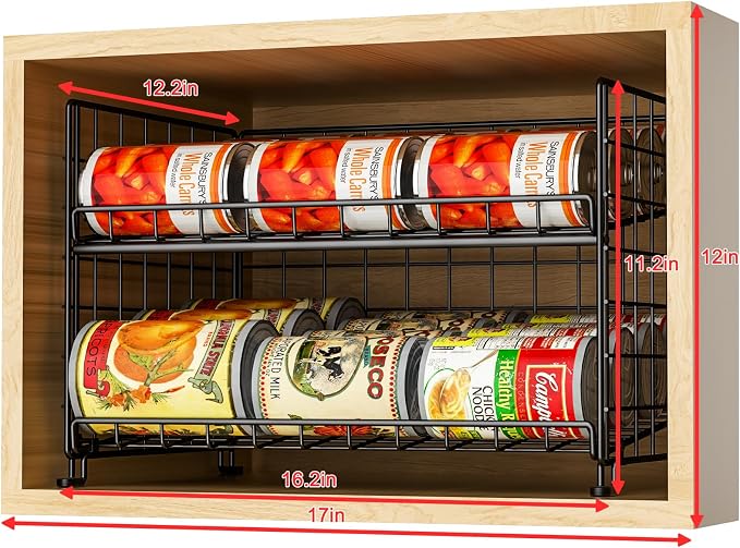 2-Pack Stackable Rack Organizer, Storage for Kitchen Pantry Cabinet, Holders for Food, Multifunctional Dispenser for Snacks Soda - Image 4