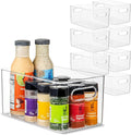 Plastic Food Storage 8 Pack Clear Container Bin with Handles for Organizing Kitchen, Pantry, Fridge, Freezer, Pantry,Bathroom. 10"x6"x5" by primebox