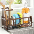 Sponge Holder for Kitchen Sink, Kitchen Sink Caddy, Kitchen Sink Sponge Holder, Dish Sponge Holder, Kitchen Sink Organizer for Sponge, Dish Brush, Scrubber(9.65" x 3.74" x 6.3", Brown) by OERPHO
