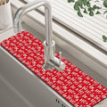 Christmas Hohoho Kitchen Sink Splash Guard Mat - Santa Claus Laugh Faucet Protector, Fast Drying Draining Mat for Kitchen and Bathroom 5.5"24" by Unknown
