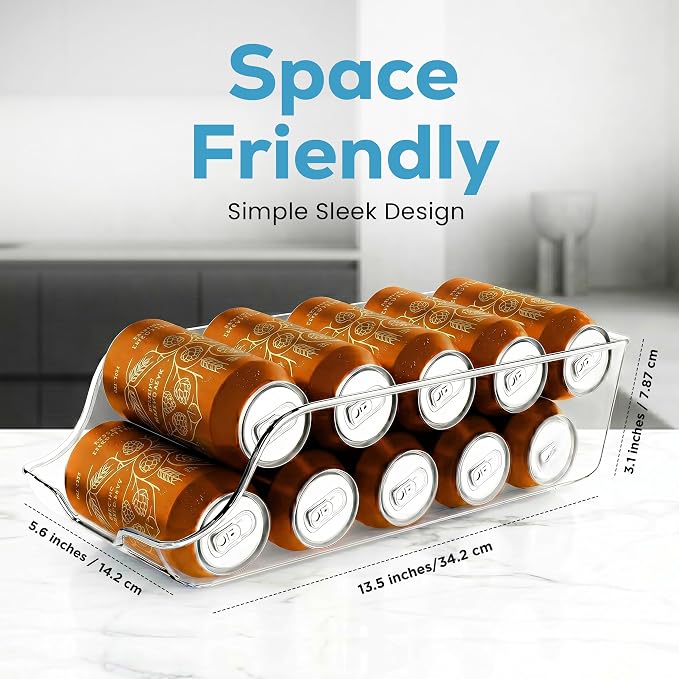 Utopia Kitchen Soda Can Organizer for Refrigerator & Pantry, 2 Pack, Clear | Durable Can Storage Organizer for Fridge & Kitchen Organization - Image 3