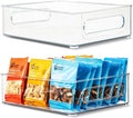 Plastic Food Storage 2 pack Clear Container Bin with Handles for Organizing Kitchen, Pantry, Refrigerator, Freezer, Pantry, Cabinet, Closet, Bathroom. Stackable 10”x8”x3” by primebox