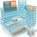 SpaceHacks 25 PCS Plastic Drawer Organizer, 4-Size Versatile Organizer Trays & storage Bins by SpaceHacks