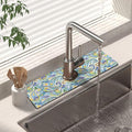 Kitchen Sink Splash Guard Faucet Mat 15" X 5.5" Paisley Absorbent Fast Drying Mat Faucet Draining Mat Sink Splash Guard Behind Faucet Drip Catcher for Kitchen Bathroom by Unknown