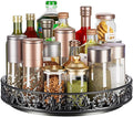 13 inch Lazy Susan Turntable Organizer, Black | Large Rotating Spice Rack, For Dining Table Top, Cabinet Countertop Pantry, Kitchen Cupboard Bathroom by HISKIWUU