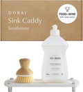 Dorai Home Stone Kitchen Sink Caddy - Diatomaceous Earth Sink Tray with Stainless Steel Feet, Water-Absorbing Countertop Organizer for Kitchen or Bathroom - Sandstone by DoraiHome