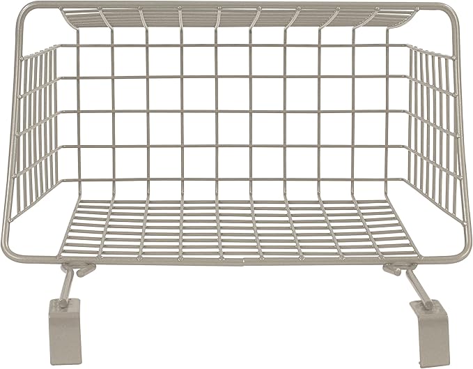 Spectrum Grid Over the Cabinet Wire Storage Basket Large (Satin Nickel Powder Coat) - Organizer for Bathroom, Kitchen, Under Sink, Pantry, Hair Tools, & More (Pack of 2) - Image 7