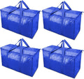 TICONN 4 Pack Extra Large Moving Bags Heavy Duty with Zippers & Carrying Handles, Durable Storage Bags Moving Boxes for Closet Organizers and Storage (4 Pack, Blue) by TICONN