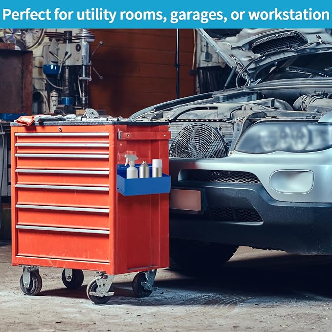 Magnetic Aerosol Spray Can Holder, Magnet Toolbox Bottle Holder, Tool Box Storage Rack for Garage and Home, Craft Workspace, Mechanic Paint Bottle Can Organizer, Blue, 3"x8.3" - Image 6