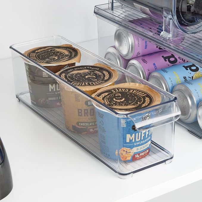 iDesign Stackable Fridge Storage Bin with Handle, Set of 6, Clear | Ideal for Fridge and Freezer, Made in USA - Image 8