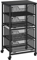 Rolling Cart with Drawers, 4-Drawer Storage Cart on Wheels with Wooden Top, Metal Utility Cart with Storage Drawers, Craft Storage Art Cart for Classroom, Office, Kitchen, Bedroom,Patent Pending by Aokitsink