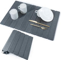 Large Stone Dish Drying Mat for Kitchen Counter, Roll up Pad -Dishes / Rack | Quick dry Fast absorbent sink pads, Diatomaceous earth Material, countertop dryer mats, Matt Finish- Dark Grey by Unknown