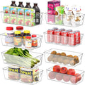 Simple Houseware 8 Pack Clear Fridge Storage Bins Organizer (12"x6.2"x3.4") | for Cabinet / Pantry / Refrigerator / Freezer / Kitchen by SimpleHouseware