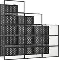 12 Pack X-Large Shoe Storage Boxes, Shoe Organizer Clear Stackable | Fit US Size 11, 6.2” Height, Shoe Dispaly Case Holder Bins Sneaker Storage for Sneakerheads, For Home and Family, Black by Pinkpum