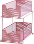 Simple Houseware 2 Tier Sliding Cabinet Basket Organizer Drawer, Pink by SimpleHouseware