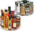 Sorbus 9 Inch Flat Clear Lazy Susan Organizer, Turntable Organizer for Spice Organization for Cabinet, Lazy Susan Turntable for Kitchen, Home, Office, Closet, Laundry Room Organization (2-Pack) by Sorbus