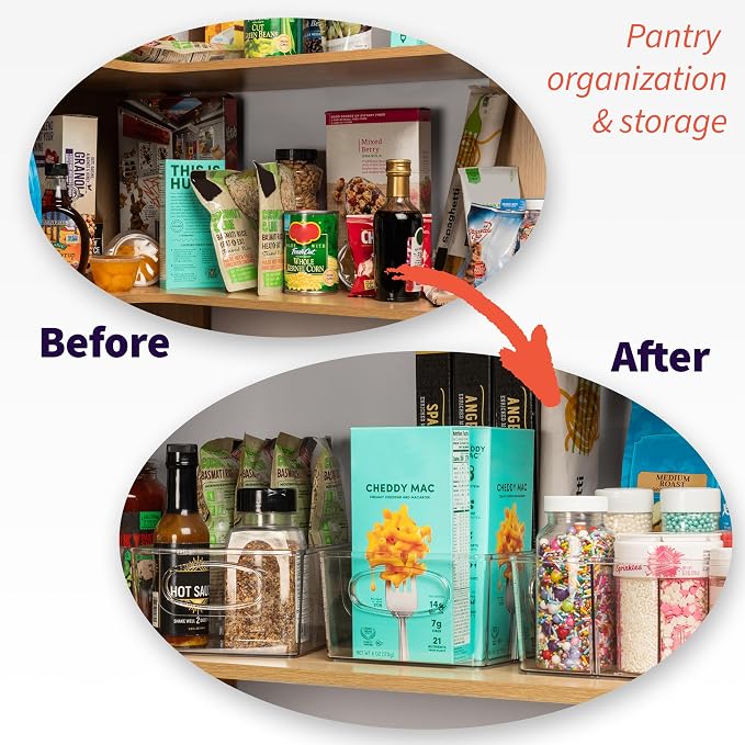 ClearSpace Pantry Organizers and Storage and Cabinet Organizer, 6 Pack | Organize snacks, groceries, and kitchen essentials with storage bins designed for pantry shelves, refrigerators, and cabinets - Image 2