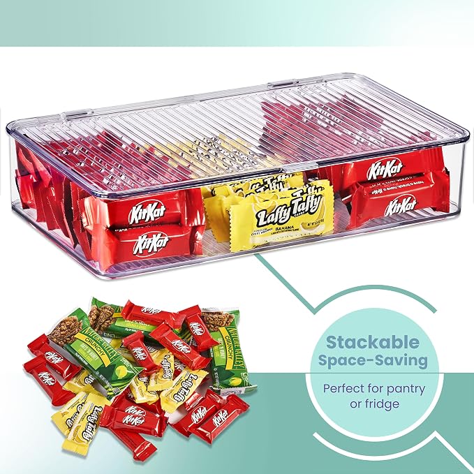 Sorbus Fridge Organizer & Pantry Storage with Lids- Clear Plastic Freezer Organizer Bins- MultiPurpose & Versatile Stackable Cabinet Organizers- Cosmetics,Office Supplies,Food Snack Organizers- 2 Pack - Image 3