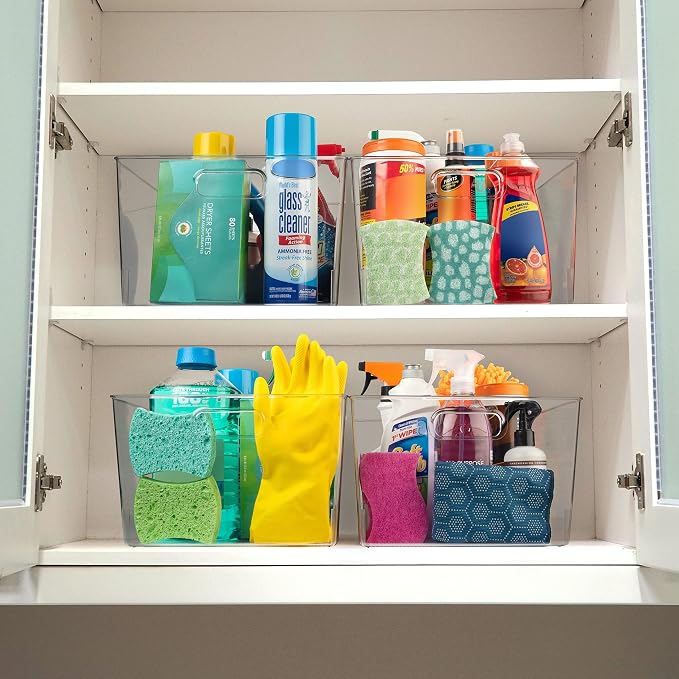 ClearSpace Clear Plastic Storage Bins for Kitchen, Fridge, Pantry, 4 Pack | Pantry storage bin for organizing food items, kitchen essentials, and refrigerator storage - Image 2
