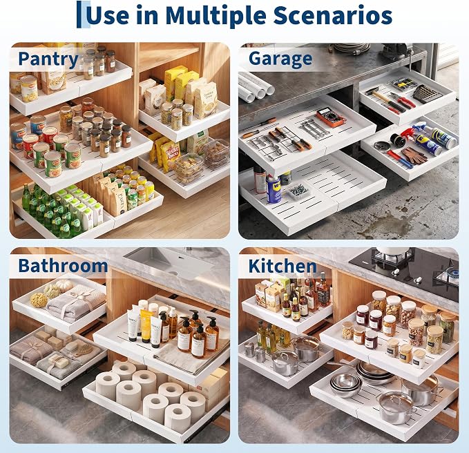 Garvee 2 Pack Pull Out Cabinet Organizers, Expandable 12.2"-18.9" Width - Image 9