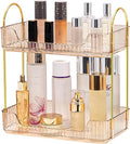 Akinbas 2 Tier Bathroom Organizer Countertop Makeup Perfume Tray Skincare Organizer for Bathroom Dresser Vanity (Gold) by AKINBAS