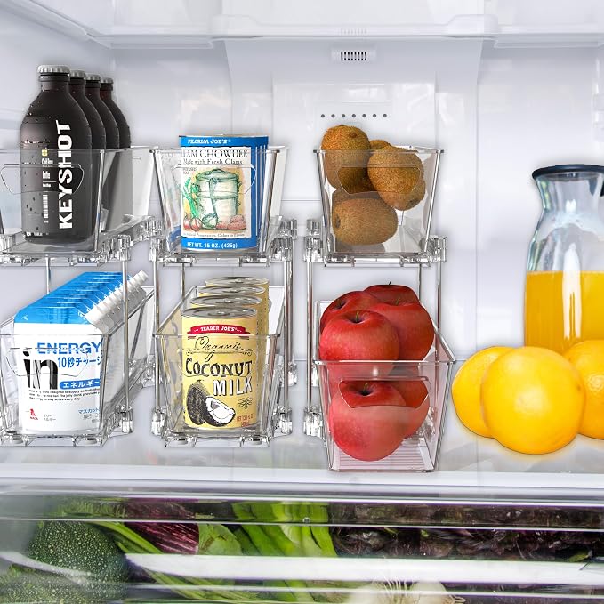 Simple Houseware 2 Tier Narrow Drawer Cabinet Pull-Out Organizer, Clear - Image 4