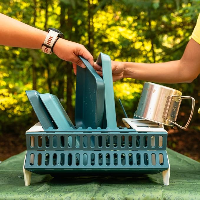 Coghlan's Snapfold™ Dish Rack – Portable Camp Kitchen Organizer, Space-Saving Foldable Dish Drying Rack with Dish and Utensil Slots, Drinkware Holder, for Camping, RVs, and Travel - Image 7