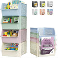 Skywin Stackable Storage Bins Open Front for Pantry Storage, 4 Pack - Multi | Sturdy Plastic, Easy Stacking, Open Front Access, Ventilated Sides, Vertical & Space Saving Pantry Organizers and Storage Bin by Skywin