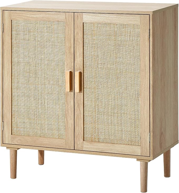 VEVOR Sideboard Cabinet, Buffet Cabinet with 2 Magnetic Doors and Adjustable Shelves, Sideboard Buffet for Hallway, Entryway, Living Room, or Kitchen, Natural by VEVOR