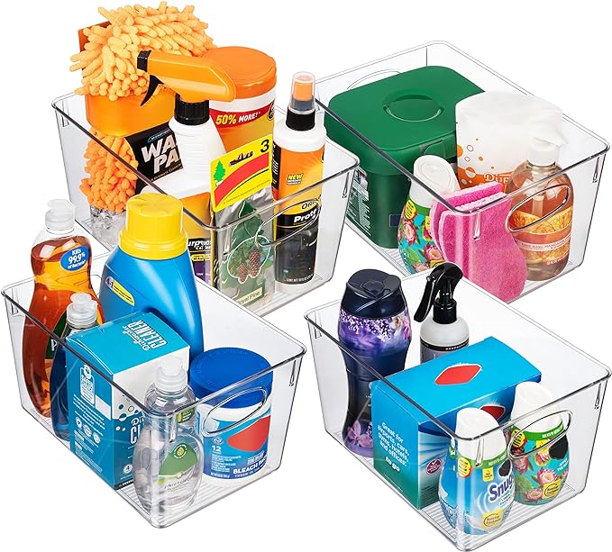 CLEARSPACE Plastic Storage Bins With lids – Perfect Kitchen Fridge Organizer, Pantry Organization, Cabinet Organizers (4 Pack) - Image 3