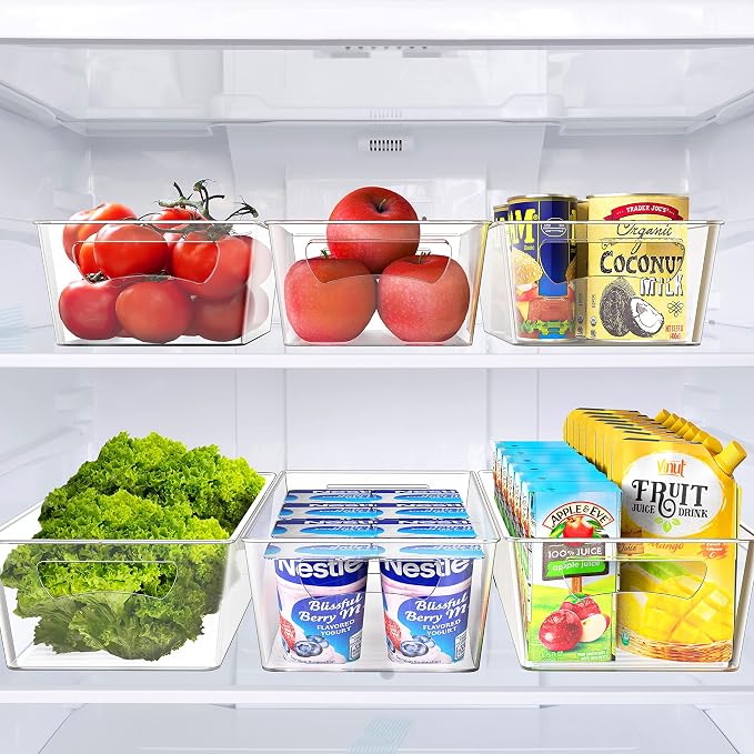 Simple Houseware Pantry Bins Storage Organizer, 8 Packs, (4M/4L) | Large 14 x 7 x 3.75 in. | Medium 12 x 6.2 x 3.4 in. - Image 3