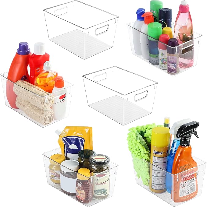 Utopia Kitchen Clear Organizer or Storage Bins - 6 Pack Pantry Organizers and Storage Bins - Medium Clear Storage Containers for Organizing Fridge, Kitchen Organization by UTOPIAKITCHEN