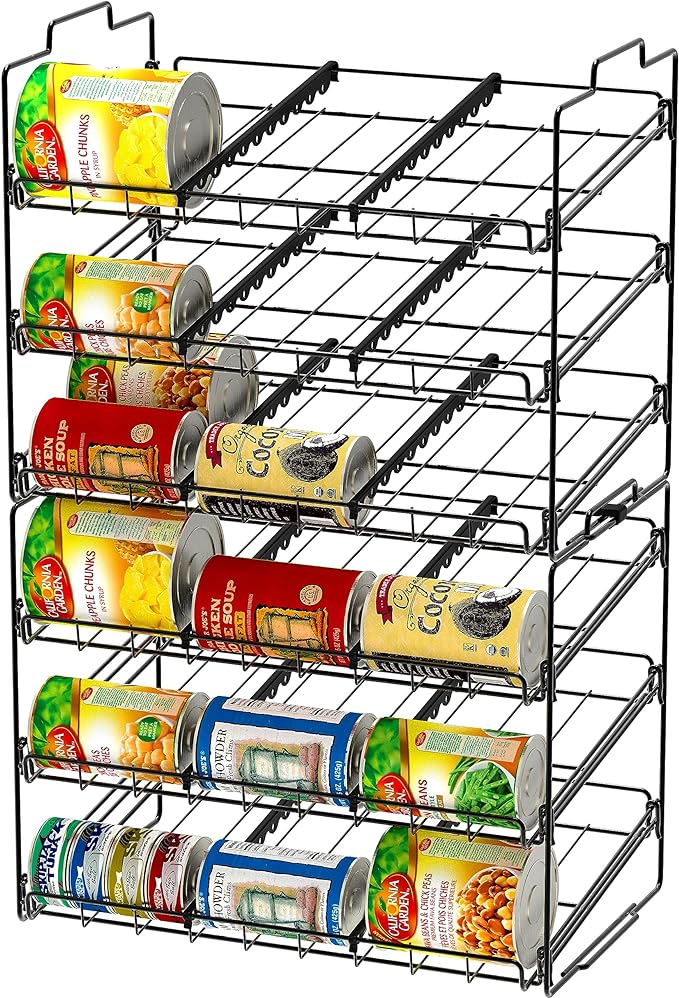 Deco Brothers Stackable Can Rack Organizer Holds Up to 36 Cans, Black | for Kitchen and Pantry - Image 7
