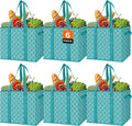 Reusable Grocery Bags 6 Pack, Foldable & Water Resistant Shopping Bags | Large Grocery Tote Bag Water Resistant Shopping Bags Foldable Grocery Bag for Clothes,Shoes and Picnic by WiseLife