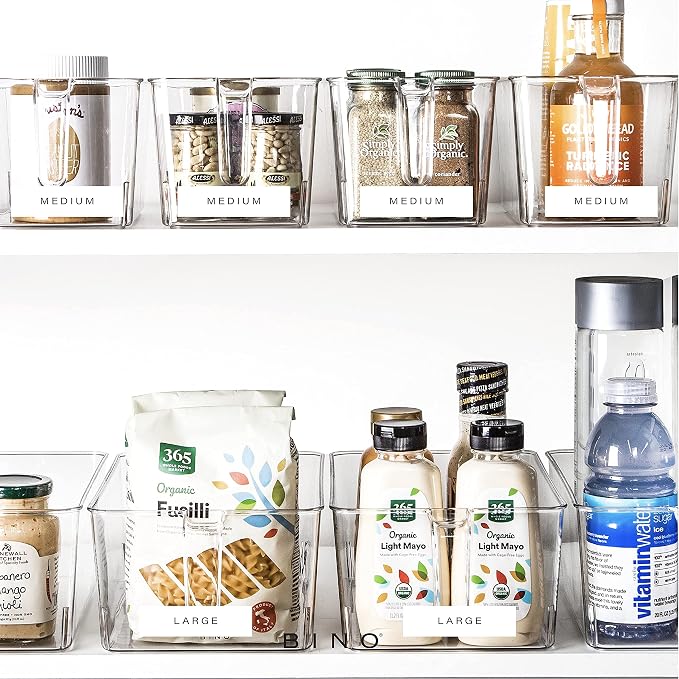 BINO | Clear Storage Organizer, Medium | THE HOLDER COLLECTION | Clear Containers for Organizing with Built-in Handles | Pantry Organization and Storage | Fridge Organizer | Smart Bin Cabinet - Image 8