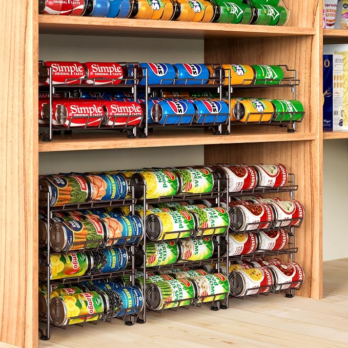 Simple Houseware Dual Row Front Loading Stackable Can Dispenser, Bronze - Image 6